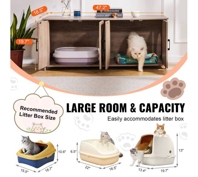 Katės tualeto dėžės baldai su dviem kambariais3