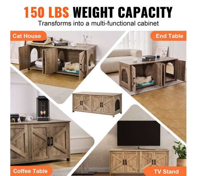 Katės tualeto dėžės baldai su dviem kambariais4