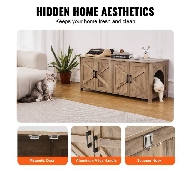 Katės tualeto dėžės baldai su dviem kambariais6