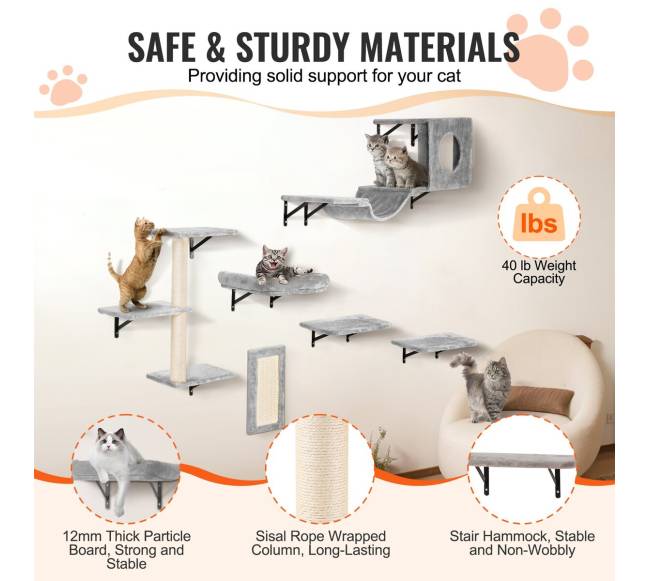 Sieninės lentynos katėms su šuolių lentomis2