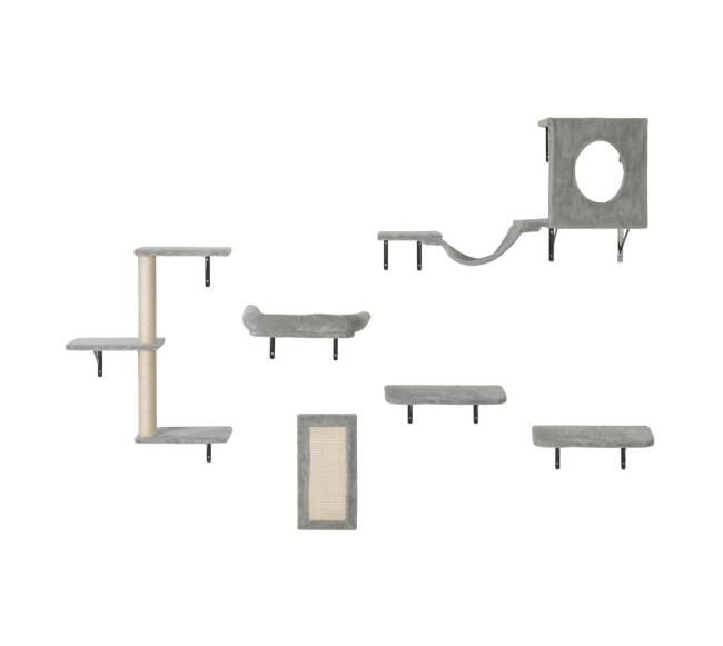 Sieninės lentynos katėms su šuolių lentomis10