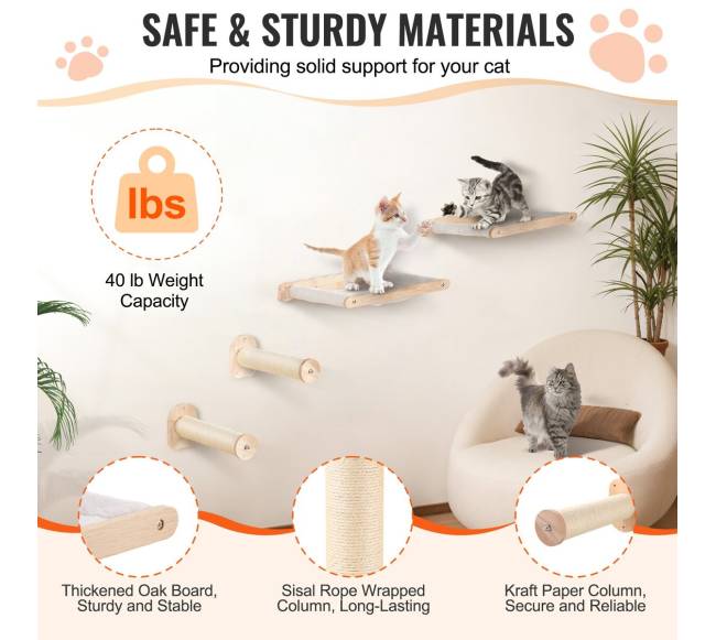 Sieniniai katės lentynėlės su 2 šokinėjimo stulpeliais2