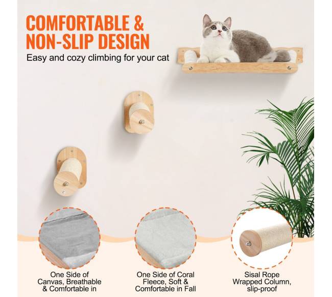 Sieniniai katės lentynėlės su 2 šokinėjimo stulpeliais4