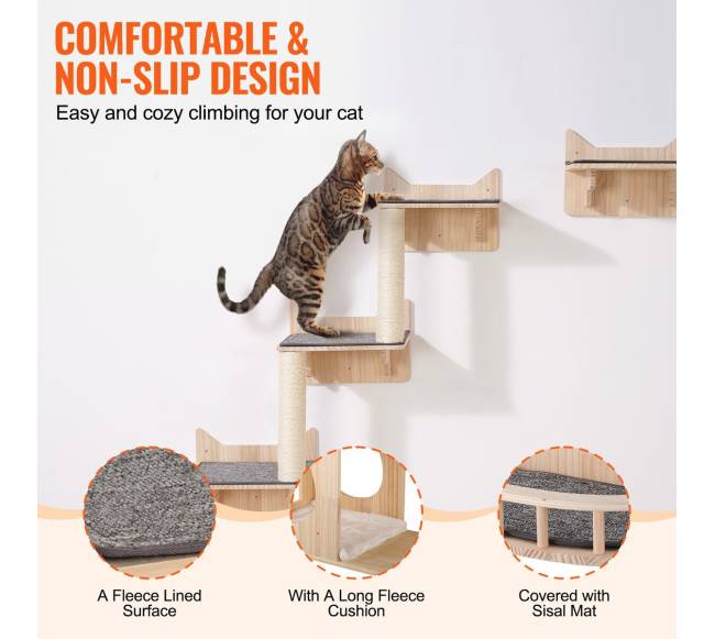 Pakabinamos lentynos katėms su šokinėjimo platformomis4