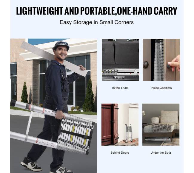 Teleskopinė kopėčios 6.2 m su daugiakartiniu užtraukimu4