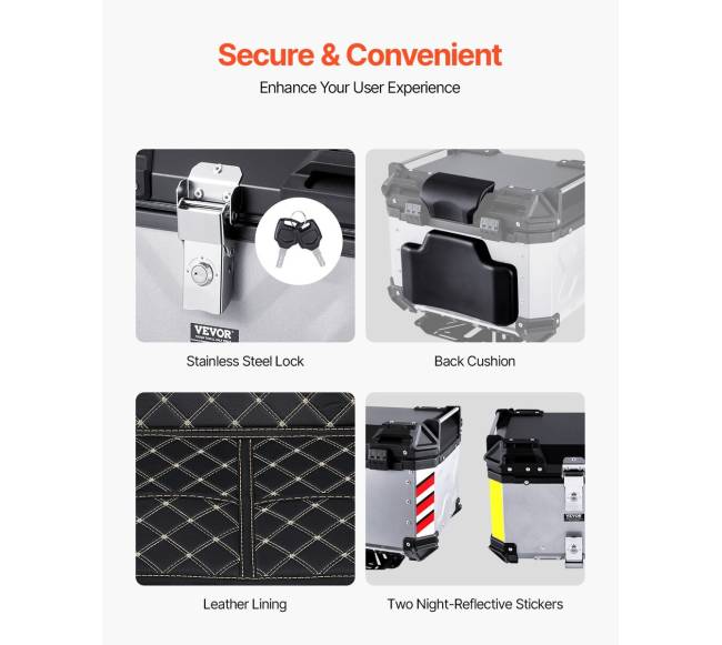 Motociklo daiktadėžė 45L su odiniu pamušalu5