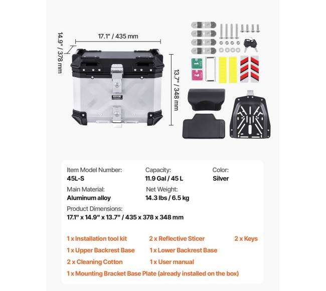 Motociklo daiktadėžė 45L su odiniu pamušalu6