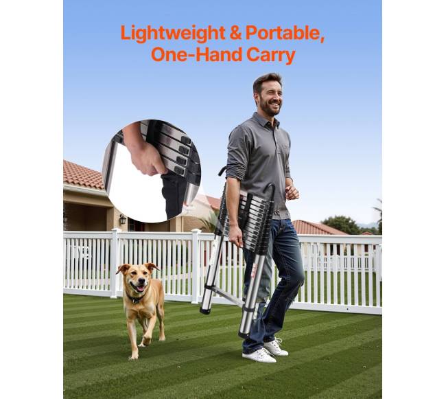 Teleskopinės nerūdijančio plieno kopėčios 5 m4