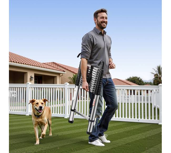 Teleskopinės nerūdijančio plieno kopėčios 5 m7