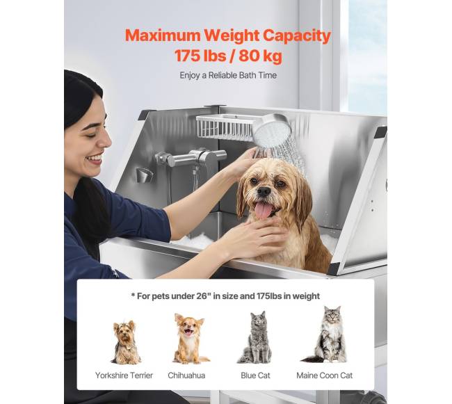 86.4 cm plieninė šunų maudymo vonia su čiaupu3