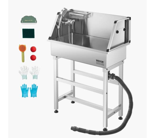 86.4 cm plieninė šunų maudymo vonia su čiaupu8