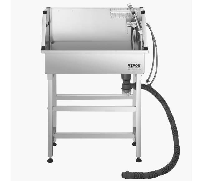 86.4 cm plieninė šunų maudymo vonia su čiaupu9