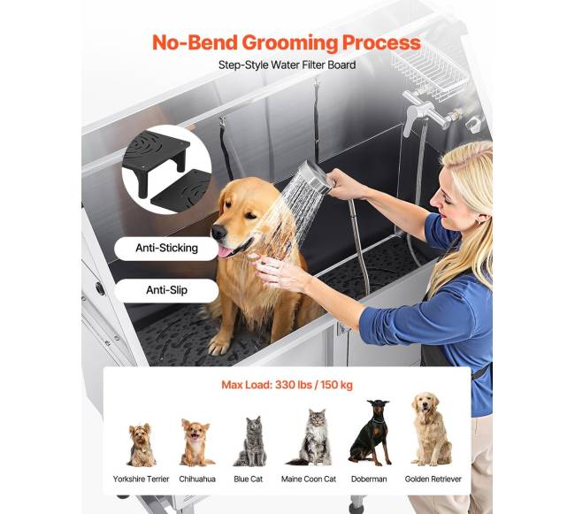 127 cm šuns priežiūros vonia su filtru3