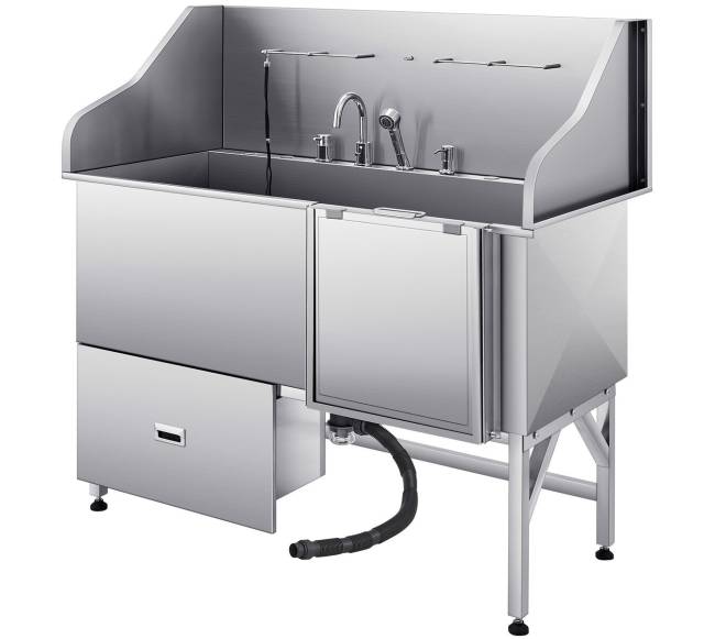 Šunų priežiūros vonia su rampa ir filtru0