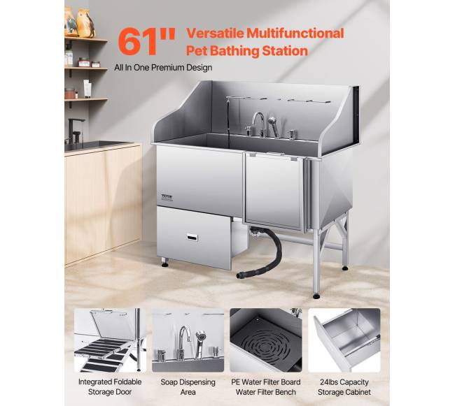 Šunų priežiūros vonia su rampa ir filtru1