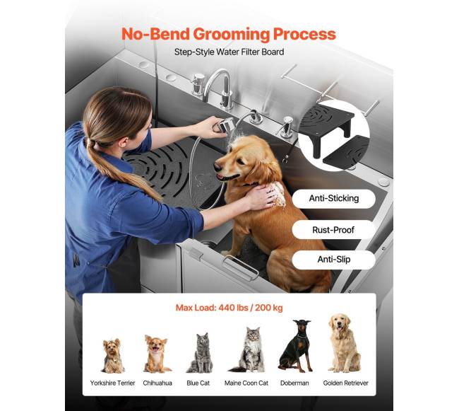 Šunų priežiūros vonia su rampa ir filtru3