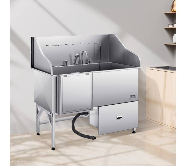 155 cm šunų vonia iš nerūdijančio plieno su rampa7