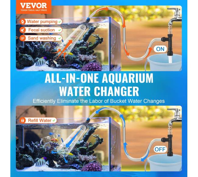 Akvariumo žvyro valymo siurblys su PVC žarna1