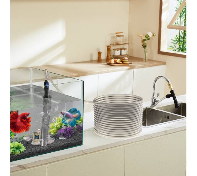 Akvariumo žvyro valymo siurblys su PVC žarna7