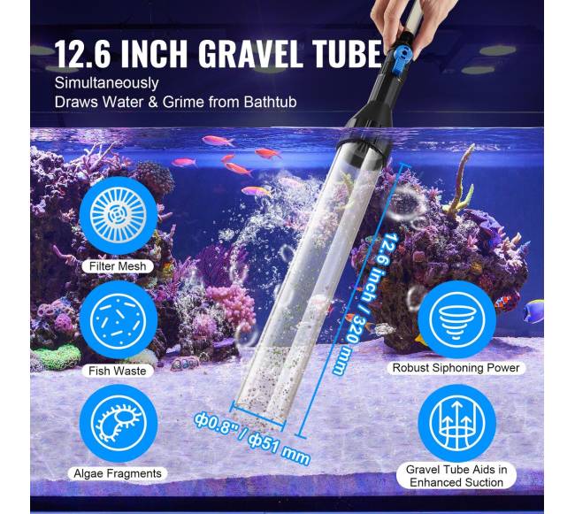 Akvariumo žvyro siurblys su žarna2