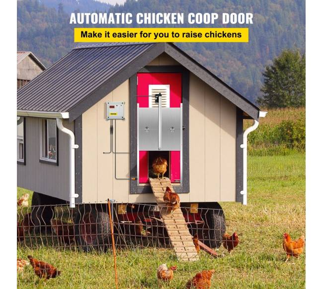 Automatinės vištidės durys su laiko ir šviesos jutikliais1