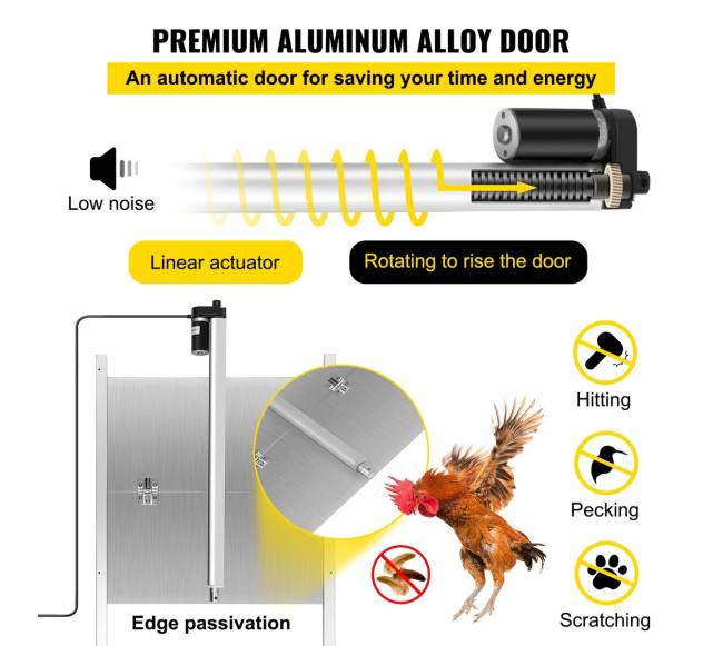 Automatinės vištidės durys su laiko ir šviesos jutikliais4