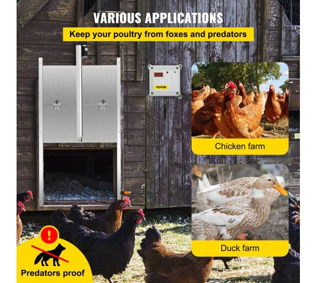 Automatinės vištidės durys su laiko ir šviesos jutikliais5