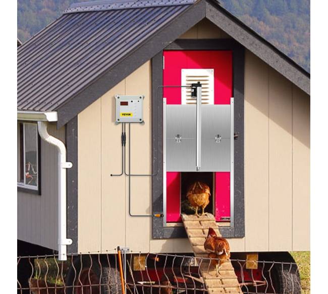 Automatinės vištidės durys su laiko ir šviesos jutikliais7