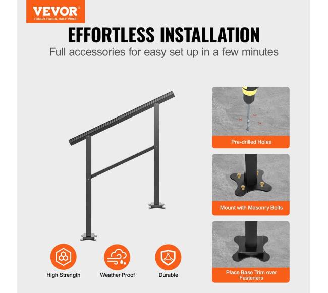 Lauko turėklai aliuminio 91 x 89,5 cm 2-3 laipteliai1