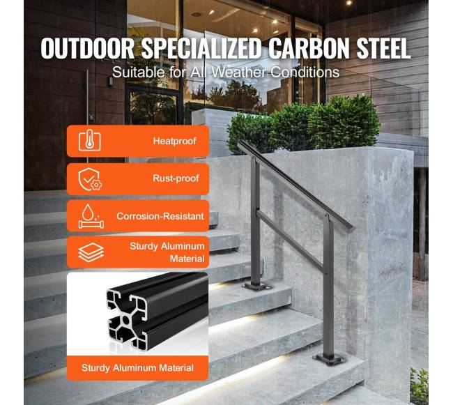 Lauko turėklai aliuminio 91 x 89,5 cm 2-3 laipteliai2