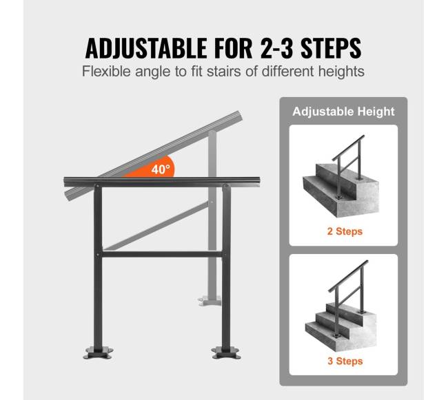 Lauko turėklai aliuminio 91 x 89,5 cm 2-3 laipteliai3