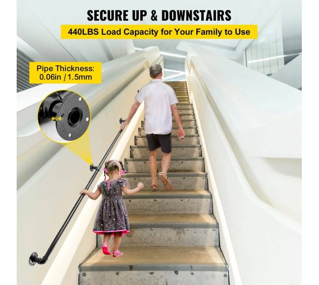 Laiptų turėklas iš plieno, 2.7 m1