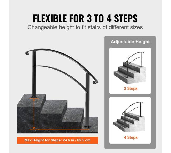 Reguliuojama laiptų turėklų perdanginė rankena 4 žingsniams3