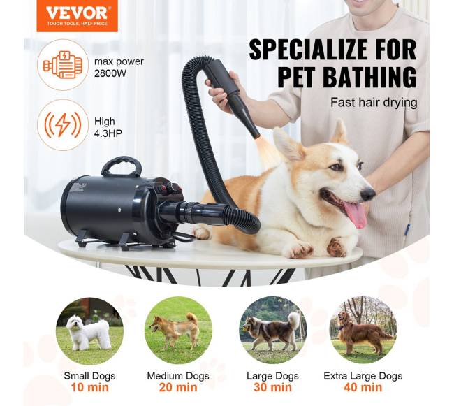 Šunų džiovintuvas, 2000W, 2.7 AG, juodas1