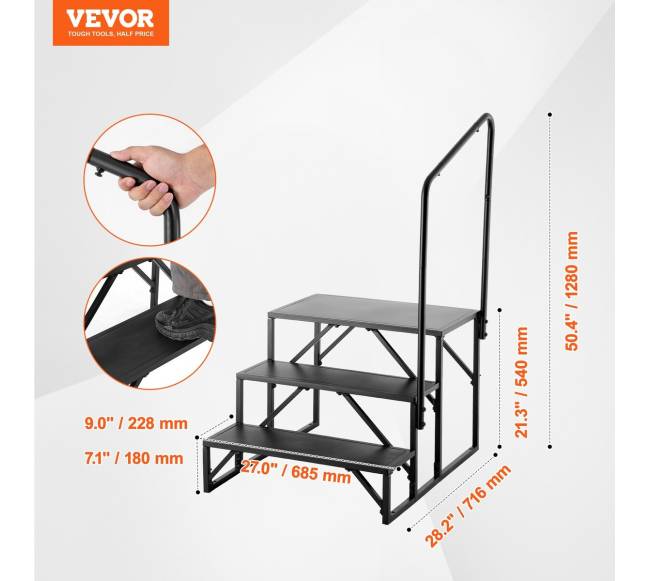 3 pakopų laiptų žingsniai su turėklu6