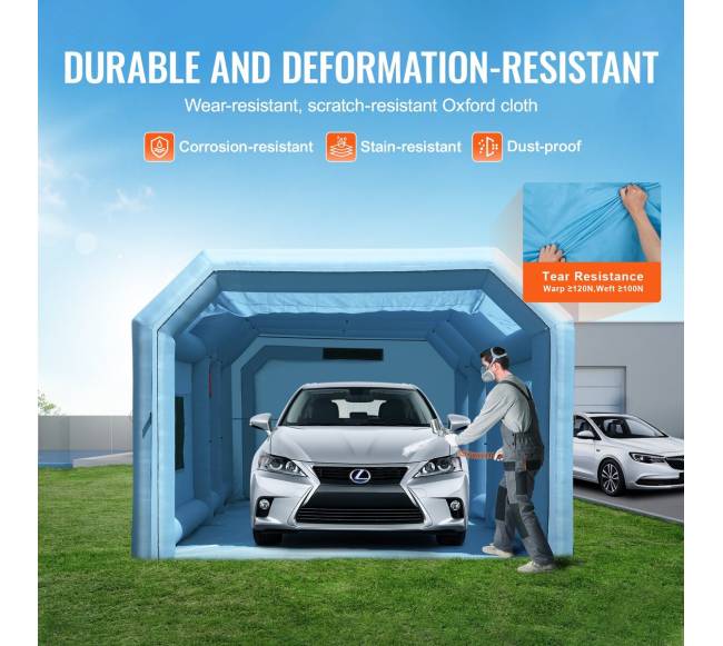 Pripučiama dažų kamera, 7 x 4 x 2.75 m3