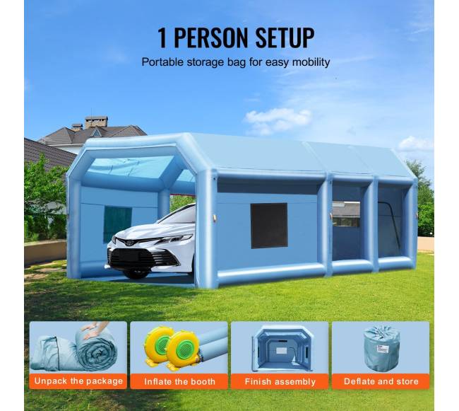 Pripučiama dažų kamera, 7 x 4 x 2.75 m5