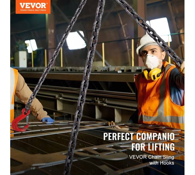 4 dalių G80 kėlimui skirta grandinė su kabliais1