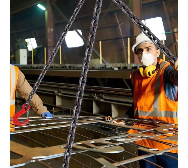 4 dalių G80 kėlimui skirta grandinė su kabliais7