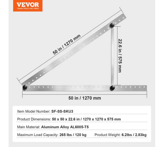 50 colių saulės baterijų laikikliai reguliuojami 0-906
