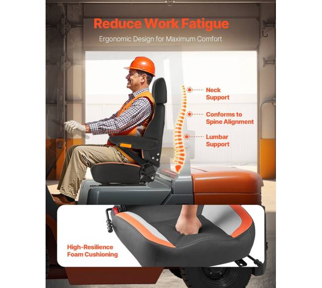 Šakinio krautuvo ir traktoriaus reguliuojama sėdynė2