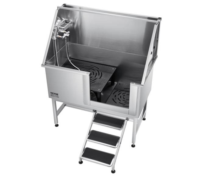 127 cm nerūd. plieno šunų vonia su laiptais9