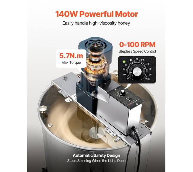 Elektrinis medaus ekstraktorius su 3 rėmais2