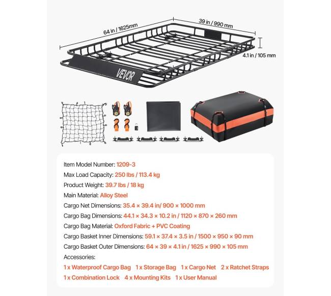 Stogo bagažo krepšys 162,5 x 99 x 10,5 cm6