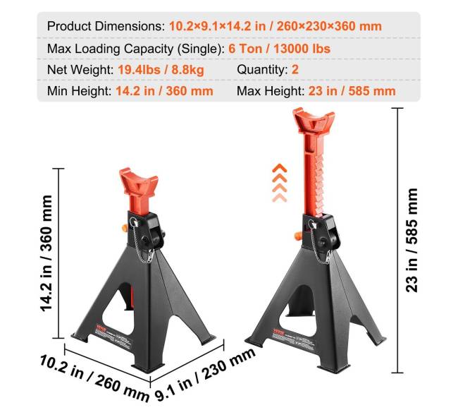 Automobilio kėlimo atramos 6 tonų6