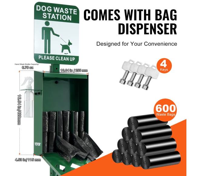 Šunų atliekų stotis su 600 maišelių2