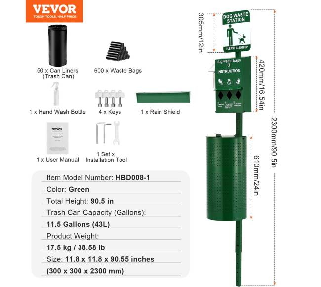 Šunų atliekų stotis su 600 maišelių6
