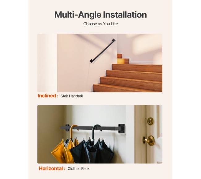 Sieninis turėklas juodas, 910 mm4