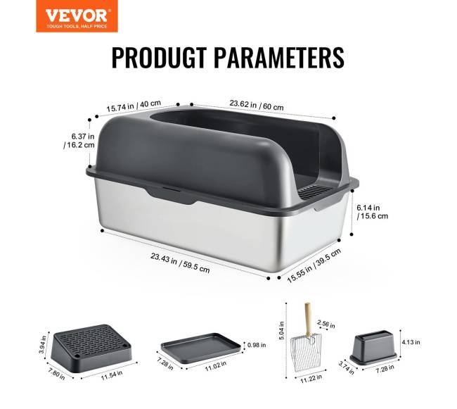 Gilus 15 cm kačių tualetas su filtru6