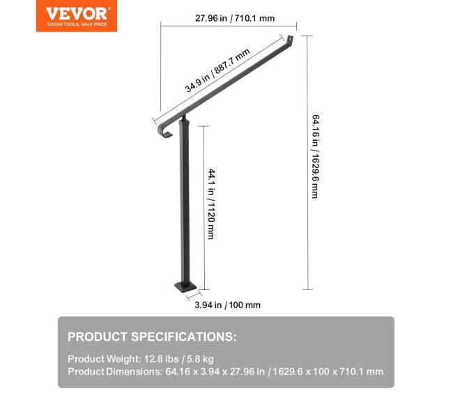 40 mm kalto geležies turėklai laipteliams6